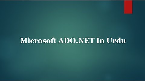 ADO.NET in urdu
