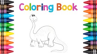 Coloring Animal Brachiosaurus | Coloring Page | COLORING KIDS