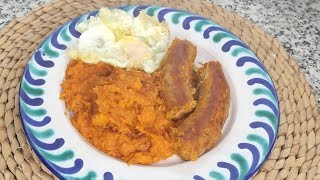 🎃Calabaza frita con longaniza| Receta fácil típica de Granada