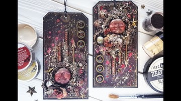 step by step tutorial mixed-media tags