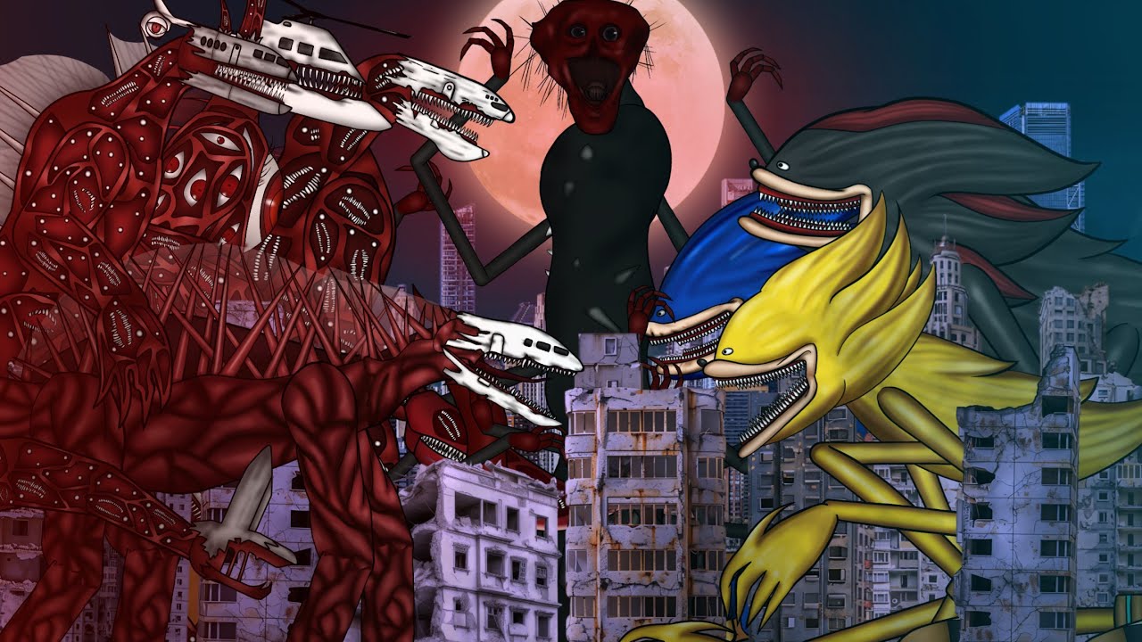 The Infected Sky VS Shin Sonic, Super Silver, Shadow VS The boiled one phenomenon-Drawing Cartoon2.