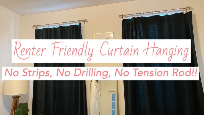 4 WAYS TO HANG CURTAINS WITHOUT TOOLS,NAILS, OR HOLES