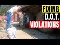 D.O.T. violation repair video fixing broken dump truck cracked rims air can ect