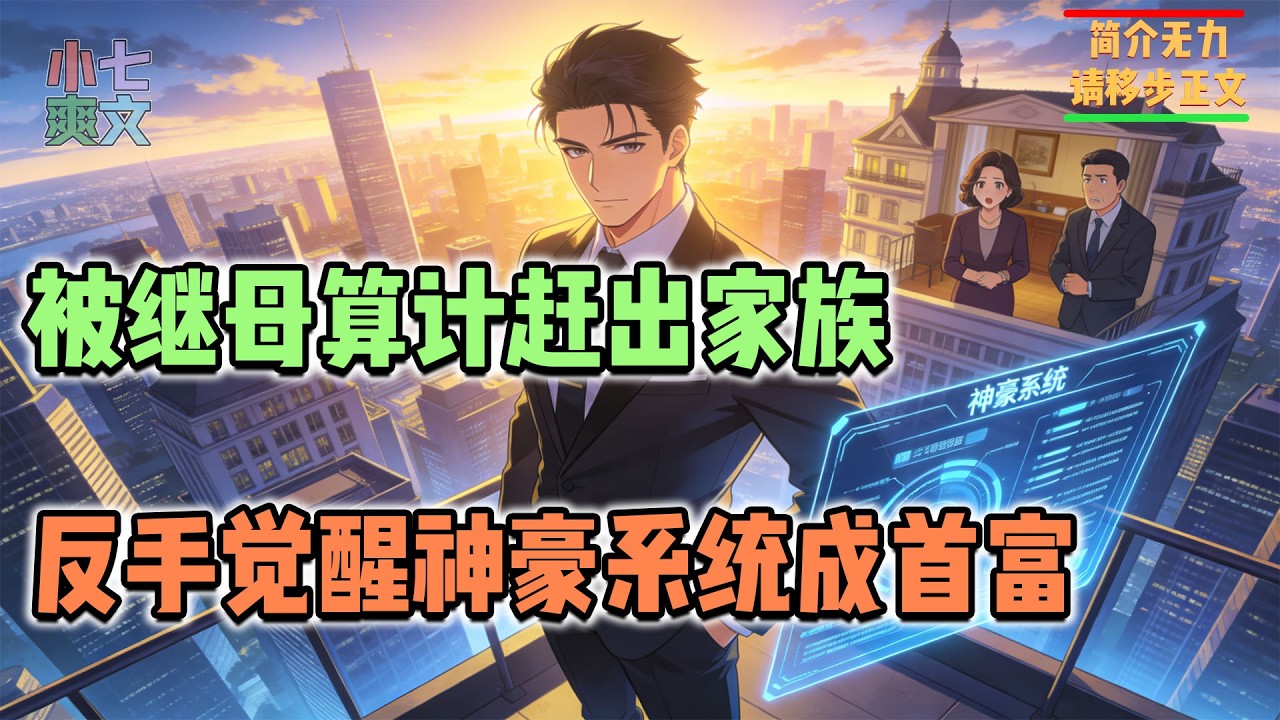 富二代被继母算计，在鸿门宴上被赶出家族，反手觉醒神豪系统！！#都市爽文 #神豪爽文 #系统小说 #爽文解说 #小七爽文 #首富 #奢侈品 #逆袭 #热血 #女神