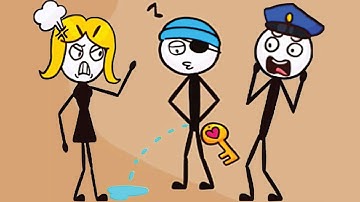 Stickman Thief: Gameplay Walkthrough (iOS,Android) Part 1 - Troll Thief Puzzle Game