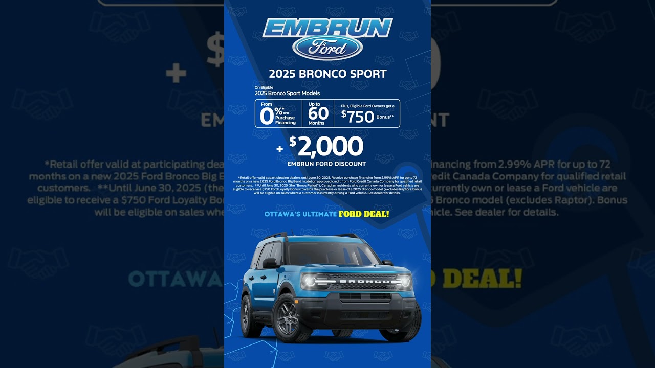 Get behind the wheel of the 2025 Bronco Sport at Embrun Ford