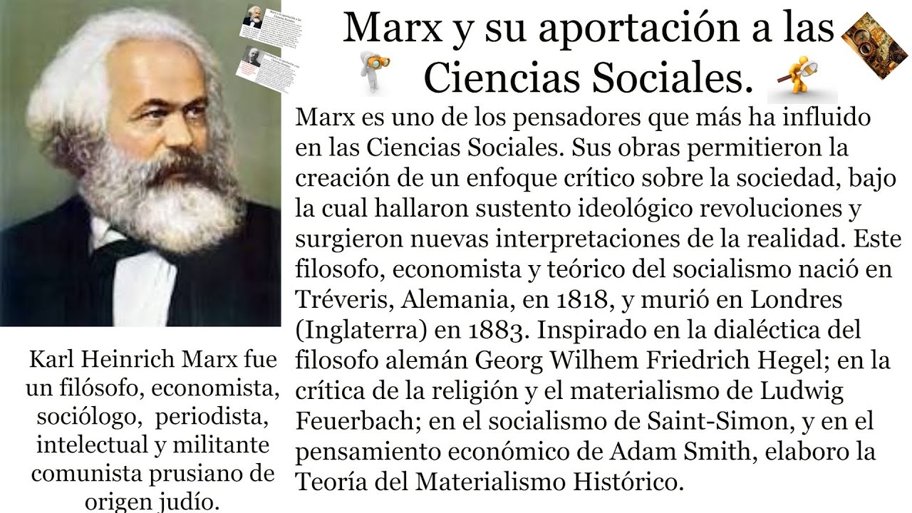 Karl Marx y su aportación a las Ciencias Sociales. - YouTube