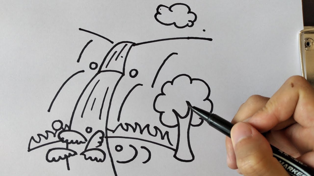 Cómo dibujar una cascada/How to draw a waterfall - thptnganamst.edu.vn