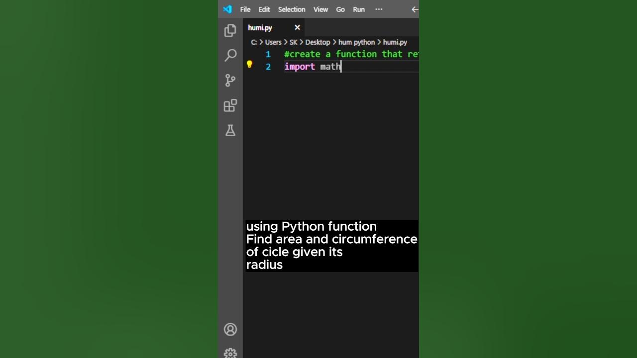 Area of circle program in python using function #code #shortsvideo # ...