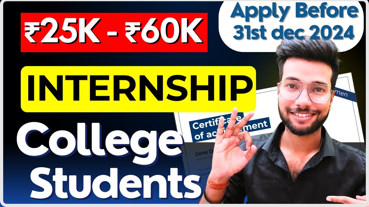PAID Winter Internship for College Students || Earn ₹25k - ₹50k per ...