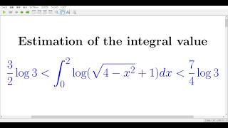 calculation exercise 846 Estimation of the integral value