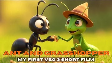 My First Animated Short Film Made with Google VEO 3 : " The Ant and GrassHopper "