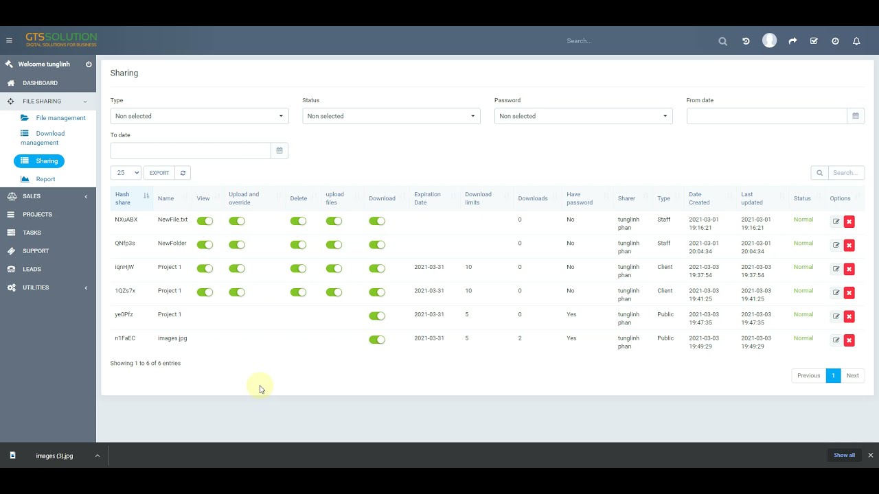 Perfex CRM Modules - File Sharing - Share a file publicly Null