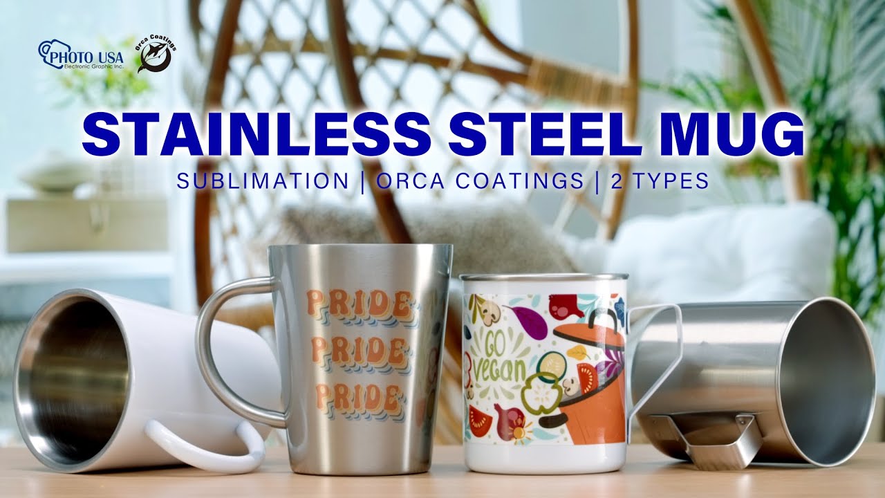 10 oz. Orca Stainless Steel Coffee Mug - White