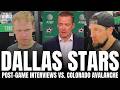 Mikko Rantanen, Jamie Benn, Casey DeSmith &amp; Glen Gulutzan Respond to Stars SHUTOUT Loss vs. Colorado