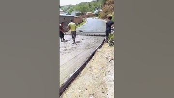 Rural cement pavement smoothing tool  Good tools and machinery make work easy1080P HD