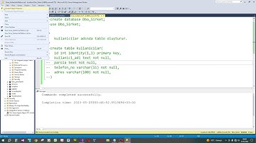 MSSQL Veritabanı ve Tablo Oluşturma, ASP.NET ile MSSQL Veri Ekleme