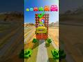 🌈Tiny Car Jump the BasketBall Tower 🏀  Portal… and GROWS to IMPOSSIBLE SIZE!🌈#shorts #beamngdrive