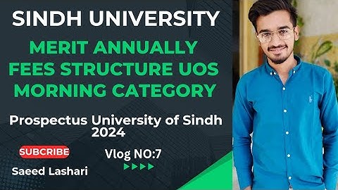 Fees Structure Merit Category(Morning) University of Sindh annually and semester wise all department