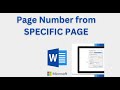 How to Insert Page Number in Word from Specific Page