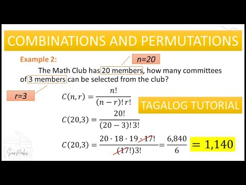 STATISTICS: Combinations and Permutations - TAGALOG TUTORIAL - YouTube