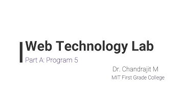 WEB TECHNOLOGY LAB | PART A PROGRAM 5 | BCA 6TH SEM