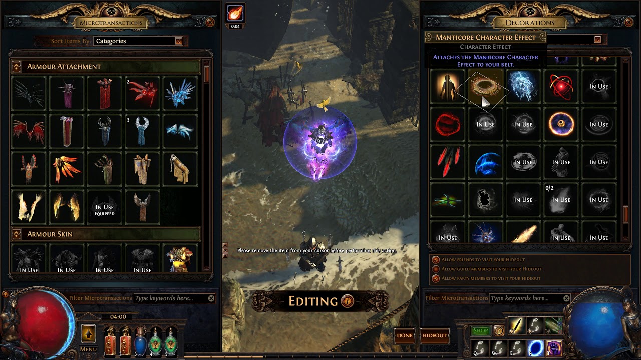 Hideout customization broken?