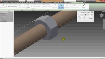Nut Bolt  Assembly & Dynamic Simulation Tutorial Video for Students in Autodesk Inventor 2014