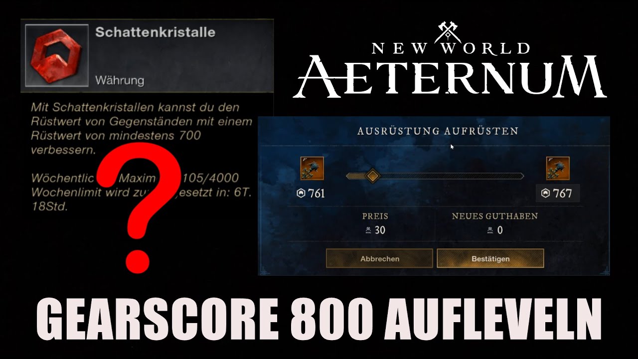 New World: Aeternum - Gear auf GS800 aufrüsten [INFO]