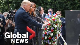 Trump, First Lady take part in wreath laying ceremony to mark 70th anniversary of Korean War