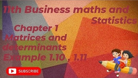 11th Business maths and statistics #chapter 1#matrices and determinants #example 1.10,1.11