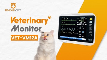 VET-VM12A Veterinary Multi-Parameter Monitor: 12" High-Res TFT + Full Touch Operation