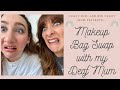 MAKEUP BAG SWAP with my cute Deaf MUM who 'can't do makeup' - English/BSL with subtitles