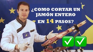 👉14 PASOS 👉 CORTADO ENTERO JAMÓN SERRANO  en Curso tutorial de como cortar de la Escuela Europea