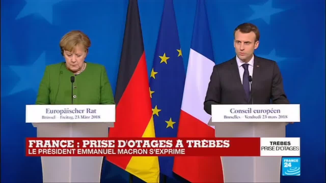 Emmanuel Macron s'exprime sur la prise d'otages à Trèbes