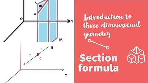 INTRODUCTION TO THREE DIMENSIONAL GEOMETRY - SECTION FORMULA ,Mid Point Formula