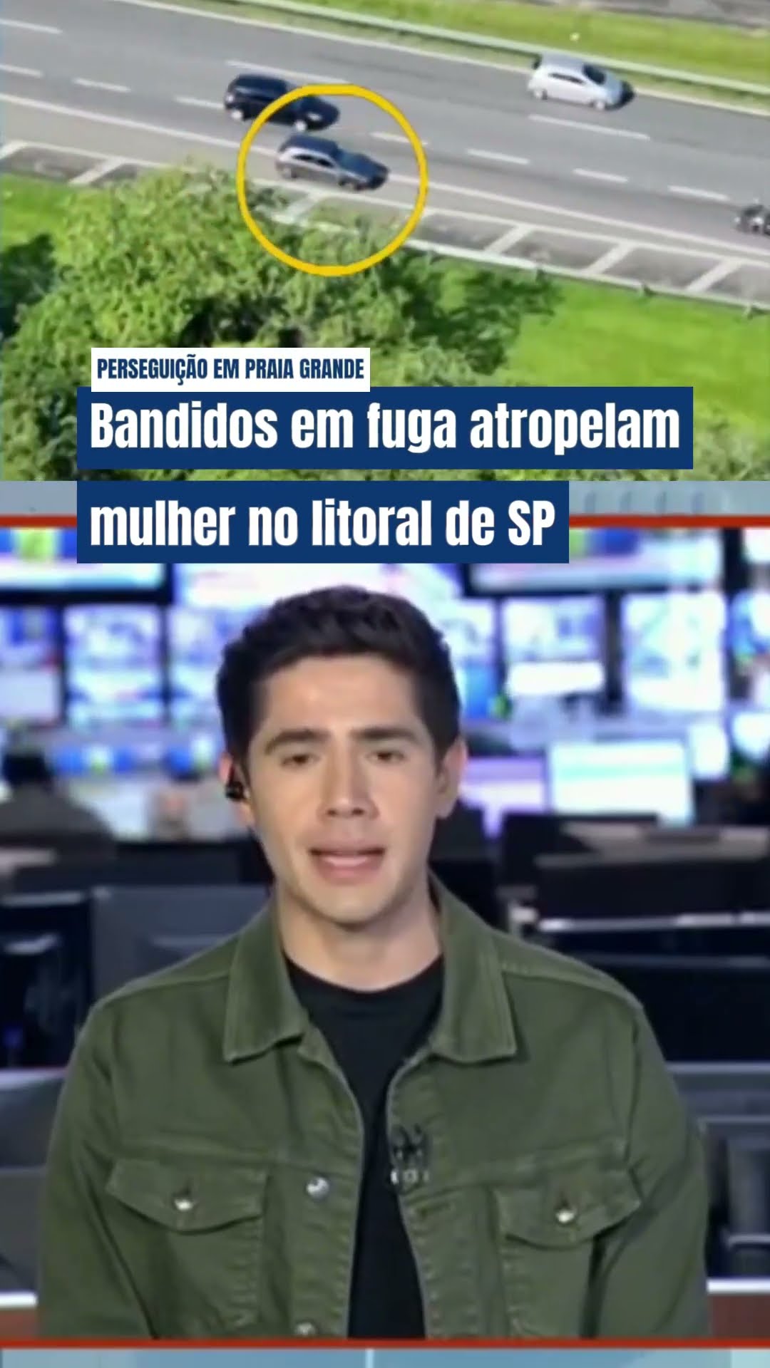 Bandidos atropelam mulher durante perseguição no litoral de São Paulo #shorts