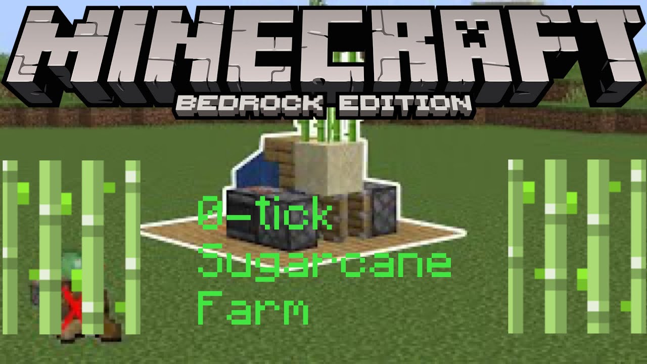 How to make a 0-tick sugarcane farm in MCPE - YouTube