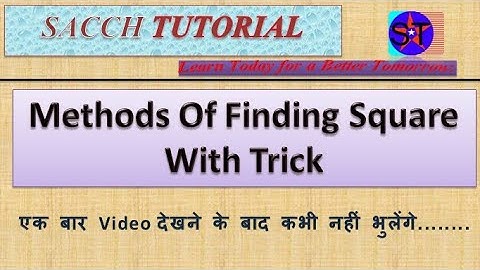 Methods of finding square@Square & Square root@ITI workshop calculation and science#SACCH TUTORIAL