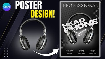 Professional Headphone Poster Design | Canva Tutorial | Step By Step