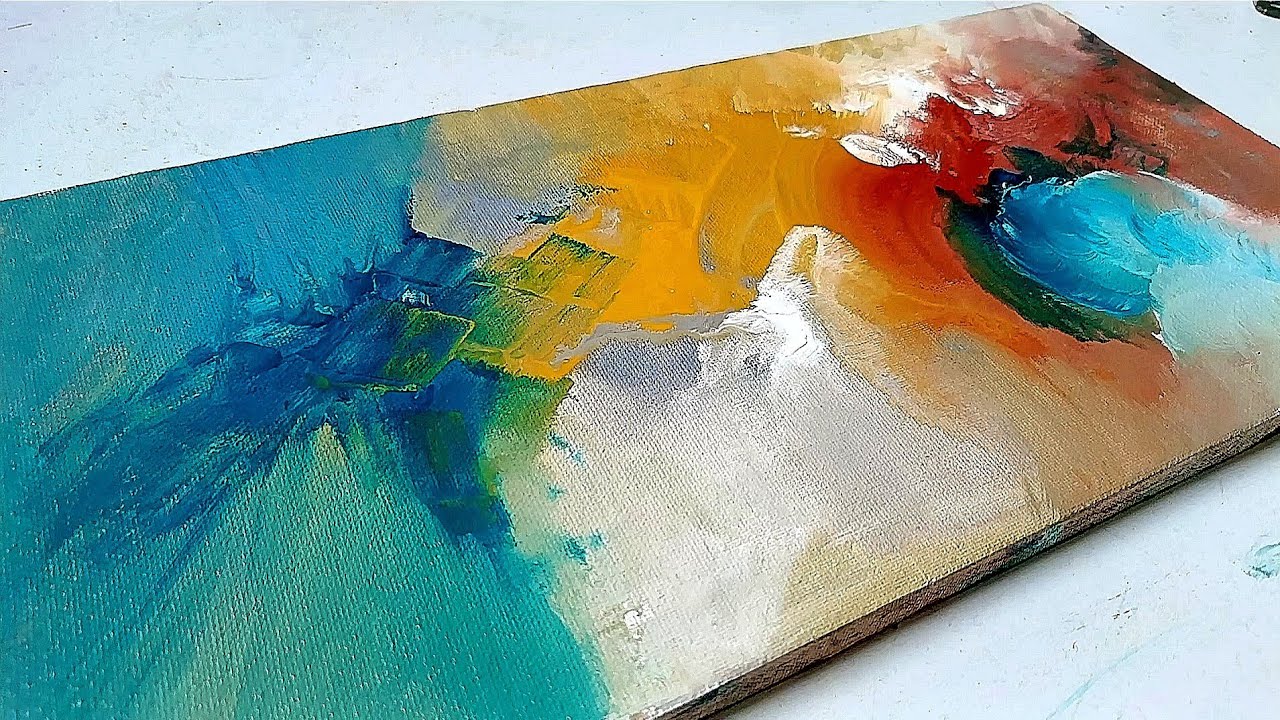 Abstract Acrylic Painting / Palette Knife Techniques / Step by step ...