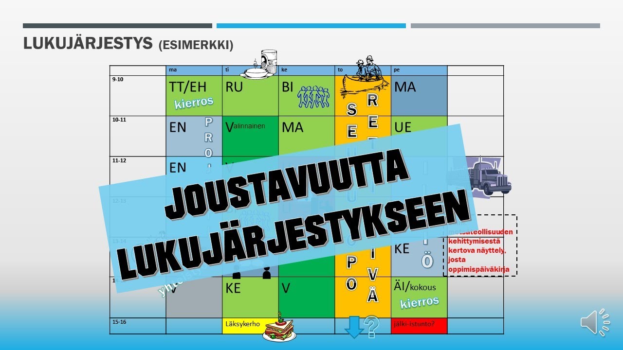 Joustava perusopetus - Joustava lukujärjestys