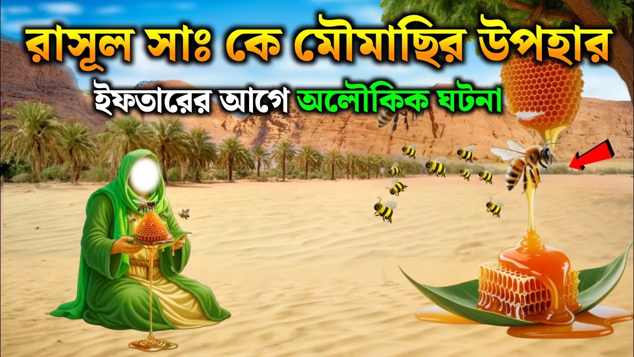 রাসূল সাঃ ইফতারে মৌমাছি মধু নিয়ে গিয়েছিল। হযরত মুহাম্মদ এর কষ্টের রোজা | ইসলামিক কাহিনী। Rasuler H