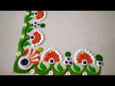 Featured image of post Rangoli Design Side Corner Easy : Rangoli as such is a unique art which people make use of across india.