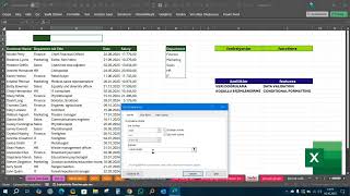 Excel'de otomatik biçimlenen veri doğrulanabilir tablo(auto-highligting dropdown list)