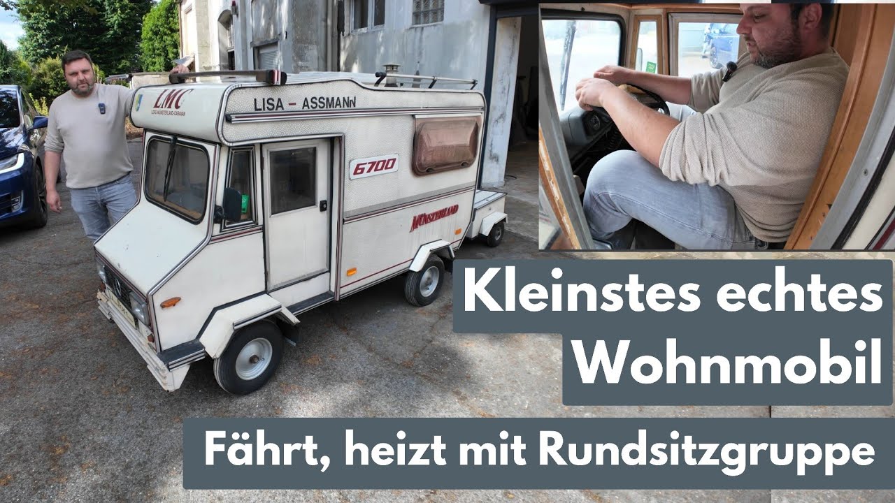 MINI WOHNMOBIL fährt, heizt mit Rundsitzgruppe oft