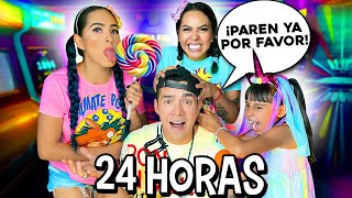 24 HORAS SIENDO PAPÁ SOLTERO DE 3 HIJAS MALCRIADAS 😰👨‍👧‍👧| @KarlaBustillos