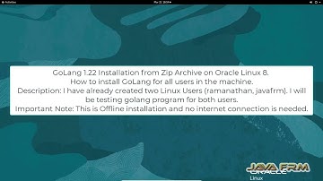 How to install golang 1.22 on Oracle Linux 8 from zip archive - GO 1.22 installation on linux