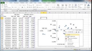 stock returns regression in excel