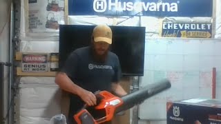 Husqvarna ! most powerful battery blower. king 800 cfm 200 mph.350i b